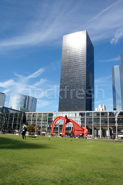 Wolkenkratzer Tageslicht Paris Himmel Büro Baum Stock foto © photocreo