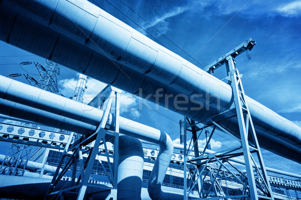 Pipes at thermal electic power station. Industry Stock photo © photocreo