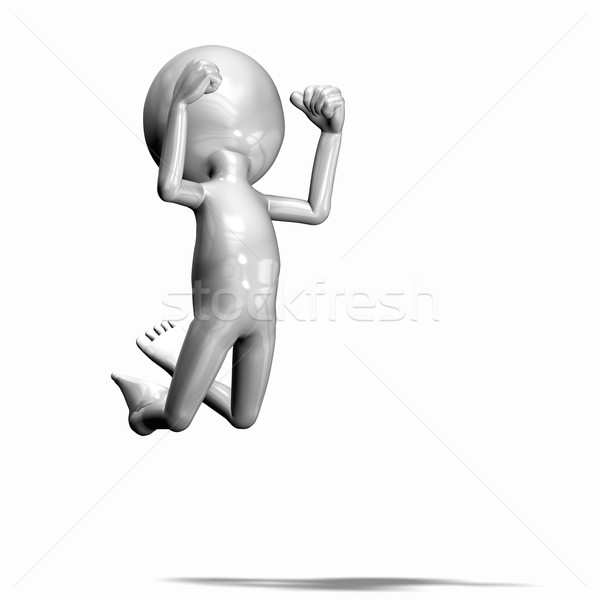Jumping for joy, 3d people Stock photo © photocreo