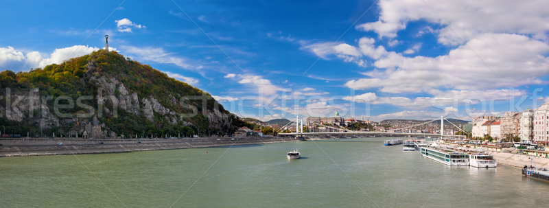 Gellert Hill and Danuber River. Budapest, Hungary. Stock photo © photocreo
