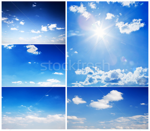 Stock photo: Set of beautiful blue sunny skies