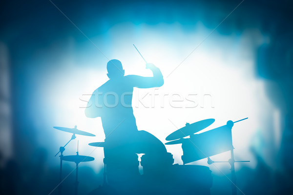 Trommelaar spelen drums muziek concert club Stockfoto © photocreo