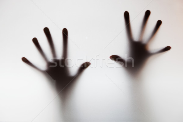 Hände anfassen Glas schreien helfen Depression Stock foto © photocreo