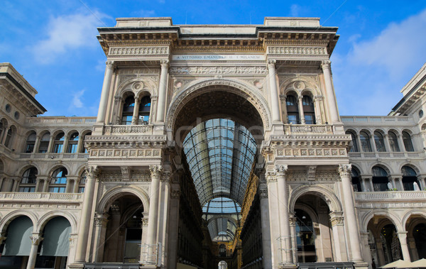 Galerij milaan Italië geld gebouw mode Stockfoto © photocreo