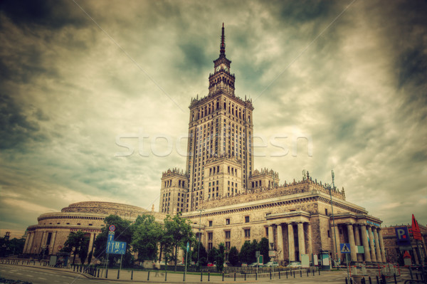Pałac kultury nauki Warszawa Polska retro Zdjęcia stock © photocreo