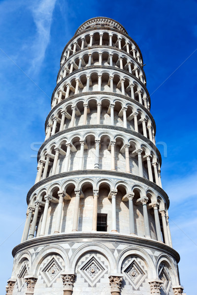 The Leaning Tower of Pisa, Tuscany, Italy. Wide angle view Stock photo © photocreo