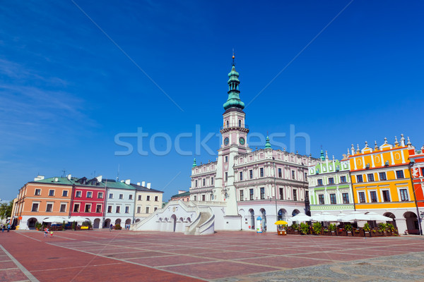 Zamosc, Poland. Historic buildings with the town hall.  Stock photo © photocreo