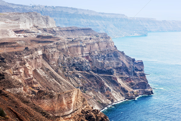 Cliff and volcanic rocks of Santorini island, Greece Stock photo © photocreo