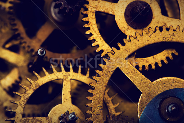 Stock photo: Grunge gear, cog wheels background. Industrial science, clockwork, technology.