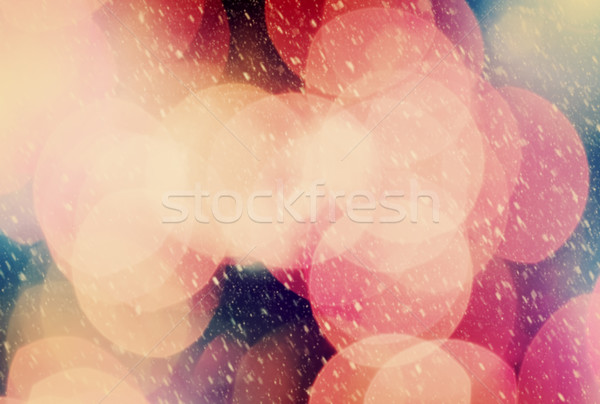 Stock foto: Weihnachten · bokeh · Schnee · blizzard · glitter · Licht