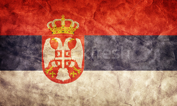 Serbien Grunge Flagge Stück Jahrgang Stock foto © photocreo
