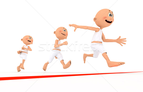 Toon guys running, team leader Stock photo © photocreo