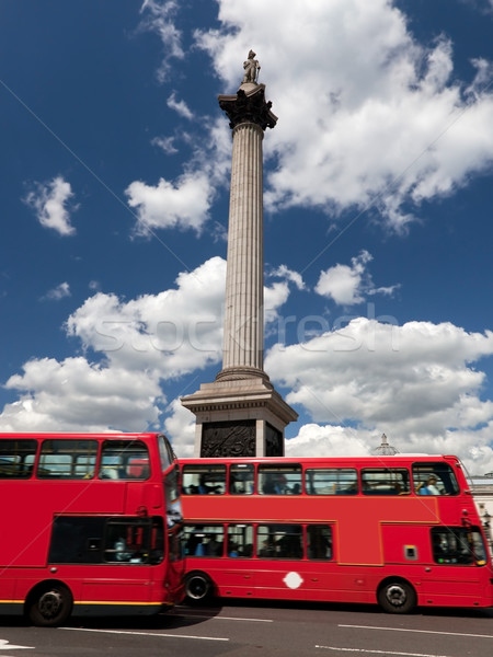 Trafalgar Square in London, the UK. Red bus Stock photo © photocreo