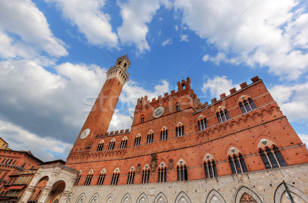 Stock photo: Mangia Tower, Italian Torre del Mangia in Siena, Italy - Tuscany region