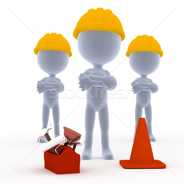 Builders, toon workers with tools Stock photo © photocreo