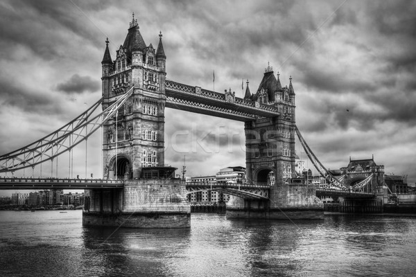 Tower Bridge in London, the UK. Black and white Stock photo © photocreo