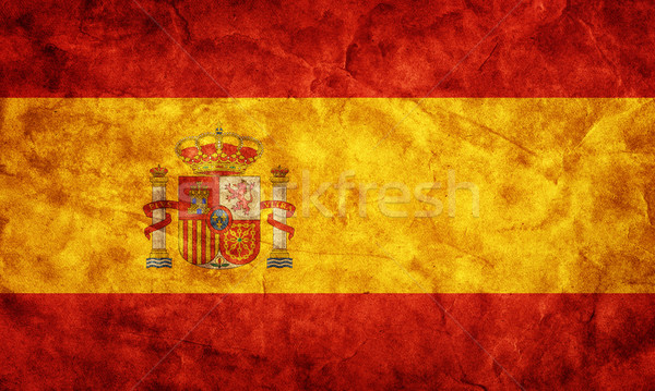 Spanien Grunge Flagge Stück Jahrgang Stock foto © photocreo