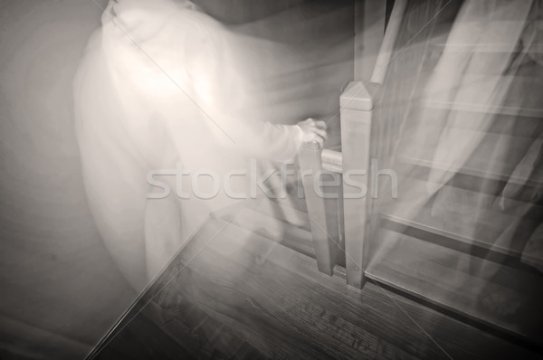 Szellem kéz otthon fekete halott fehér Stock fotó © photocreo