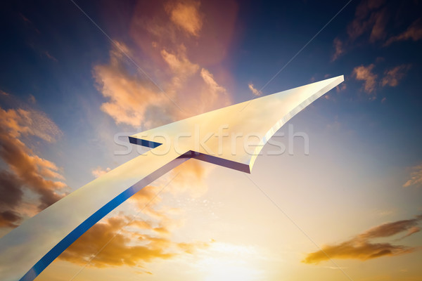 Abstract arrow pointing, growing to the sky. Conceptual growth, bright future, Stock photo © photocreo