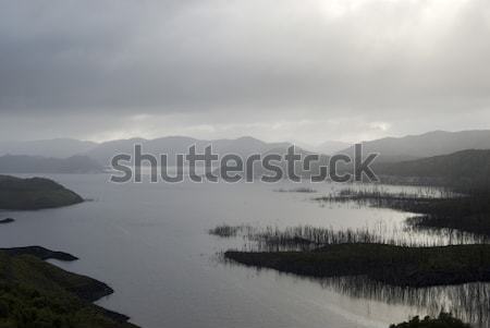 Foto stock: Lago · suroeste · lluvia · nube · muertos