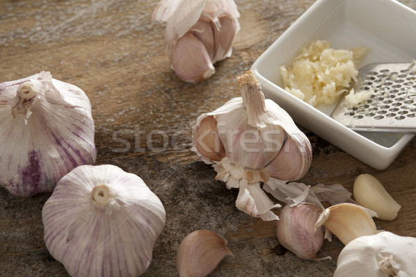Frischen Knoblauch Reibe unterschiedlich lila weiß Stock foto © photohome