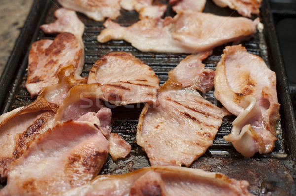 Rashers of smoked bacon on a griddle Stock photo © photohome