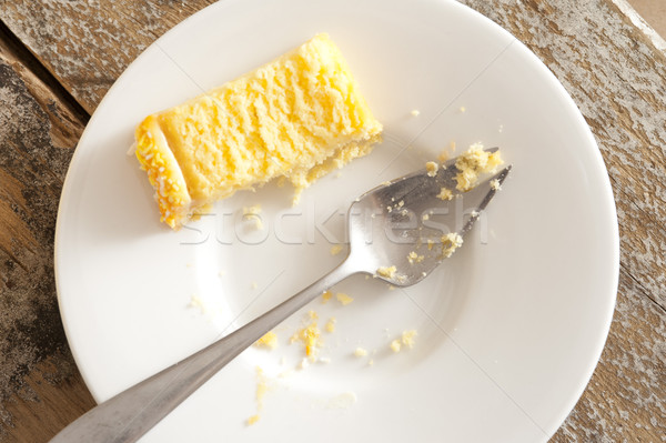 Half eaten slice of cake on a plate Stock photo © photohome