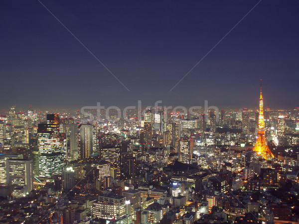 Tokio vista anochecer cielo puesta de sol Foto stock © photohome