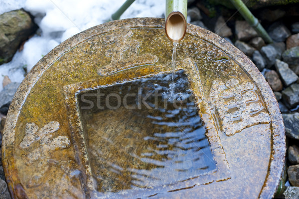 Close up on ritual washing basin at Ryoan-Ji Stock photo © photohome