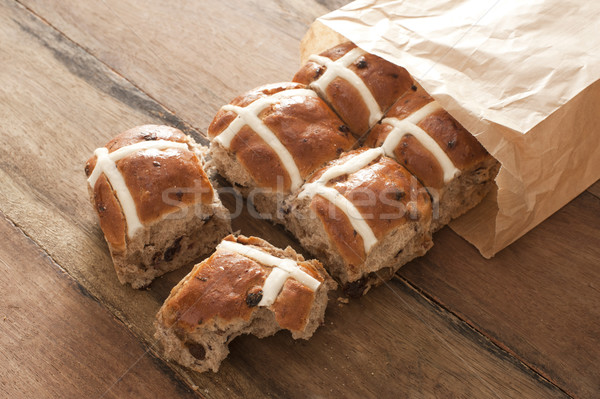 Hot Cross Buns for Easter in a paper packet Stock photo © photohome