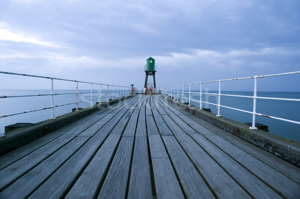 Navigation beacon on Whitby pier Stock photo © photohome