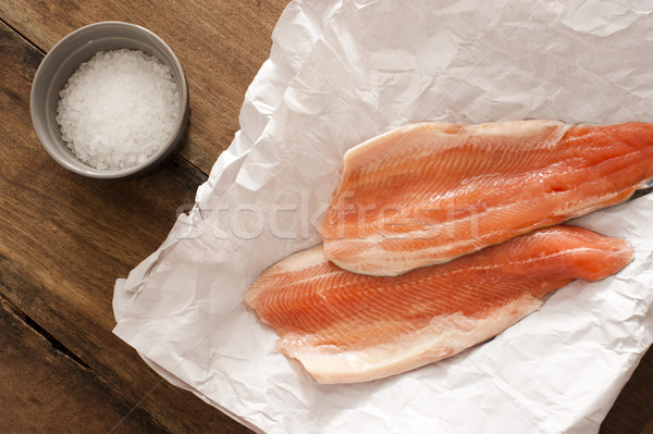 Two raw rainbow trout fillets Stock photo © photohome
