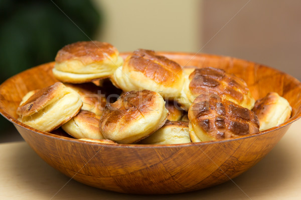 Krumpli bambusz tányér torta pite étel Stock fotó © Photoline