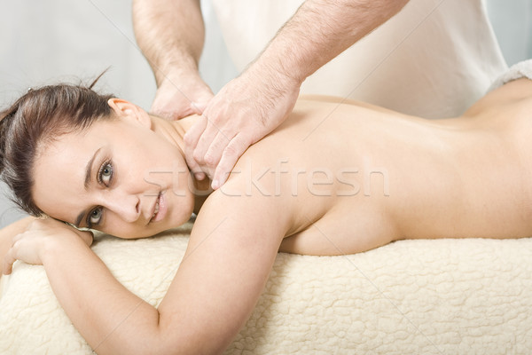 Körper Massage entspannenden nice Dame Hand Stock foto © Photoline
