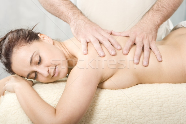 Körper Massage entspannenden nice Dame Hand Stock foto © Photoline