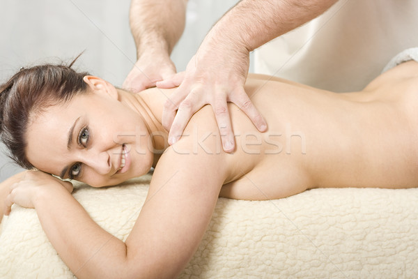 Körper Massage entspannenden nice Dame Hand Stock foto © Photoline