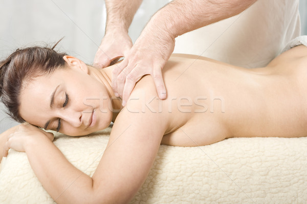 Körper Massage entspannenden nice Dame Hand Stock foto © Photoline