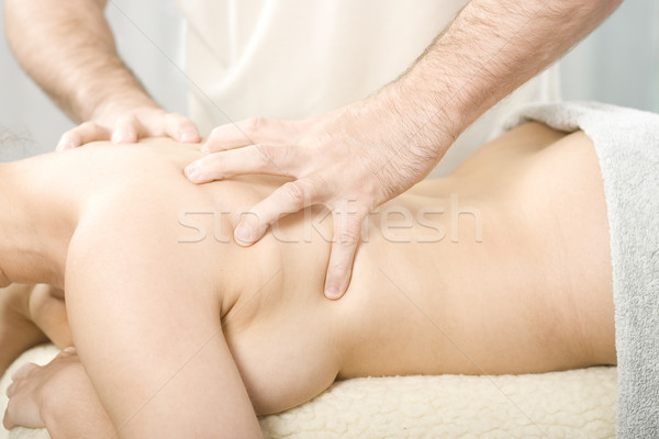 Körper Massage entspannenden nice Dame Hand Stock foto © Photoline