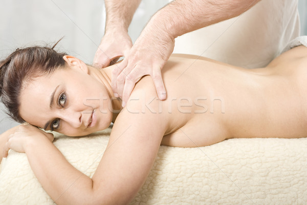 Körper Massage entspannenden nice Dame Hand Stock foto © Photoline