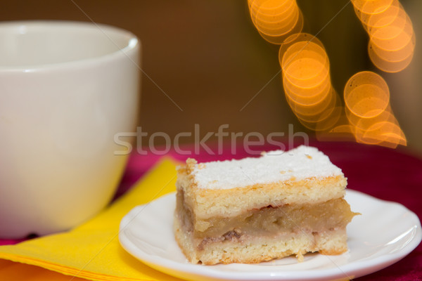 Stockfoto: Hongaars · appel · appeltaart · plakje · christmas · cake