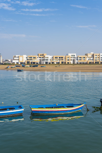 Fishing boats on the Bou Regreg river in Rabat port. Stock photo © Photooiasson