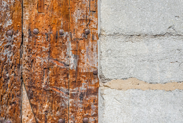 Piedra panel metálico Rusty muro de piedra Foto stock © Photooiasson