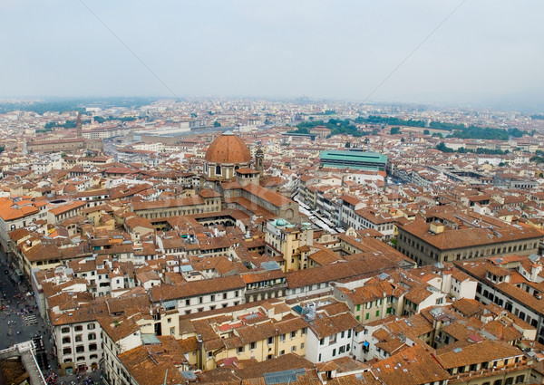 Florence panorámakép kilátás bazilika távolság Olaszország Stock fotó © Photooiasson