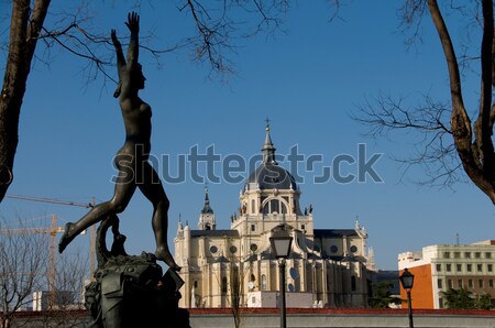 Stock fotó: Katedrális · Madrid · Spanyolország · LA · kilátás · tér