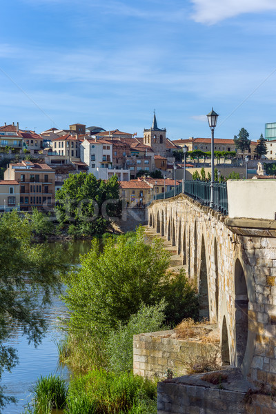 Stone bridge over Duero river. Zamora, Castilla y Leon, Spain. Stock photo © Photooiasson