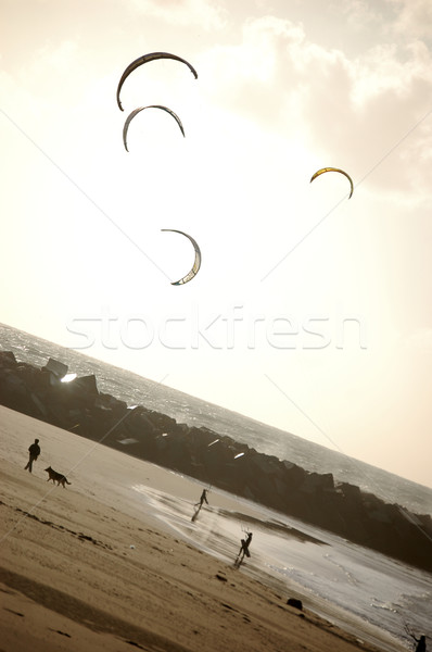 Kitesurfing or flysurfing Stock photo © Photooiasson