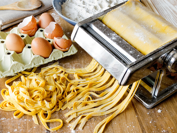Fresh pasta fettuccini homemade. Stock photo © Photooiasson