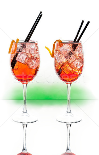 Two cups of Spritz, typical cocktail at the Italian aperitivo. Stock photo © Photooiasson