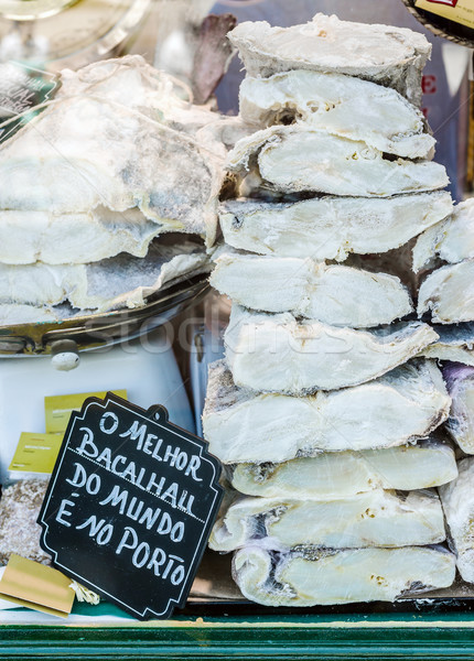 Storefront full of raw, dried and salted cod. Stock photo © Photooiasson