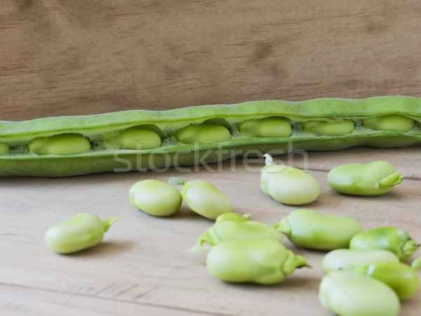 Lima fasola ekologiczny drewniany stół warzyw świeże Zdjęcia stock © Photooiasson